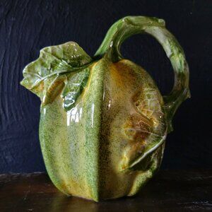 Vintage San Marco Nove Hand-Painted Italian Ceramic Gourd Pitcher *Read